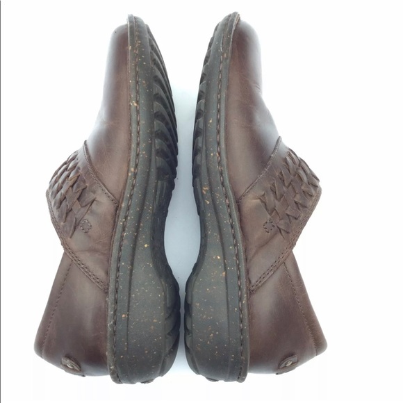 UGG Anila Full Grain Leather Wool Lined Closed Back Slip On Shoes Comfort Clogs - Picture 10 of 14